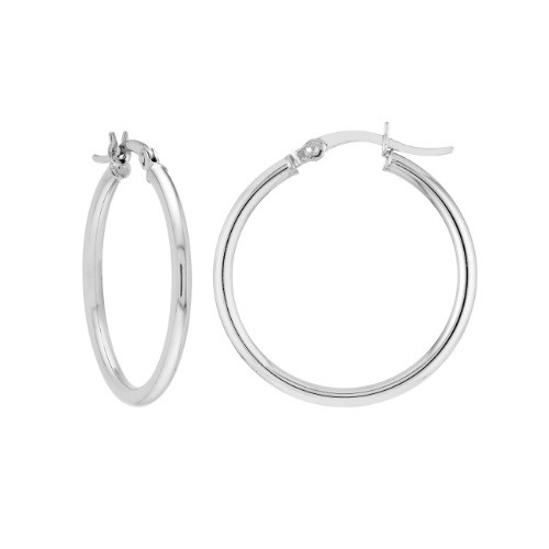 25mm Polished Hoops in Sterling Silver